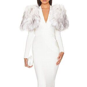 Zhivago White Dress & fur cape